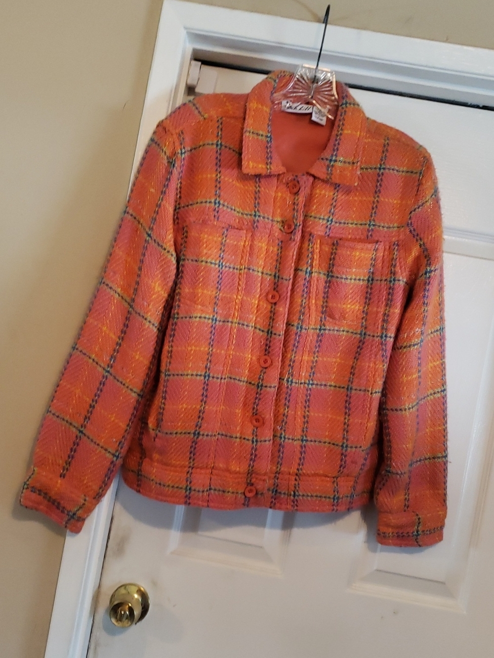 Plaid Button-Up Jacket